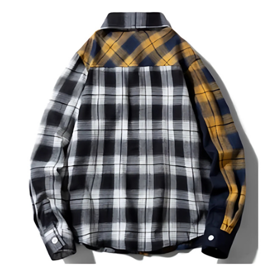 Retro Plaid Long-Sleeve Unisex Shirt V0545