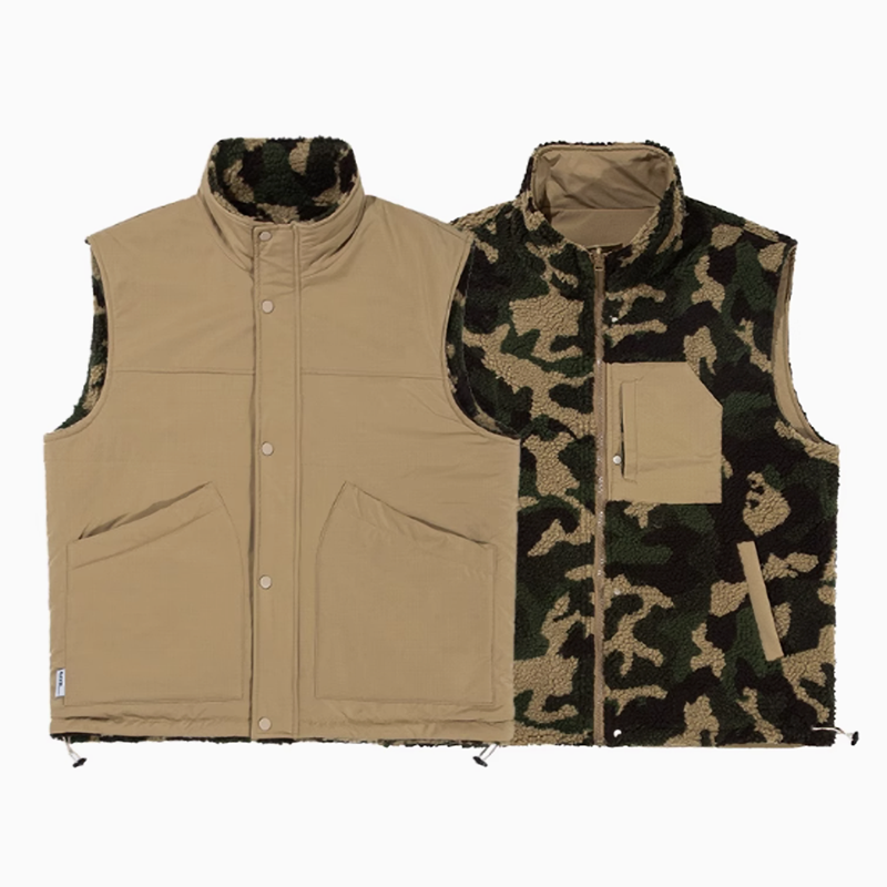 Reversible fleece camouflage vest V0478