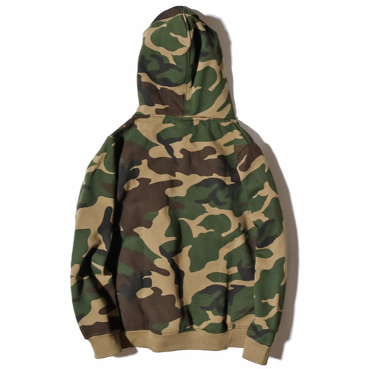 Fleece-lined camouflage hooded sweatshirt V0480
