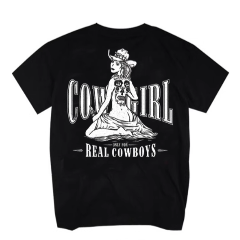 Rider Cowboy Retro Biker Tee V0571