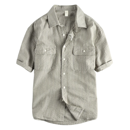 Retro Stripe Work Shirt V0682