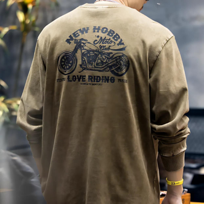 Back Bike Print long sleeve T-shirt V0205