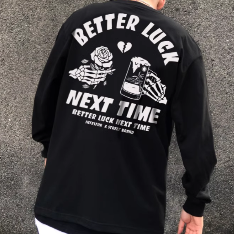 Back logo punk long T-shirt V0497