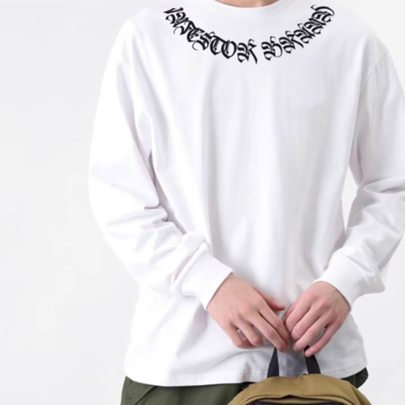American logo print long T-shirt V0500