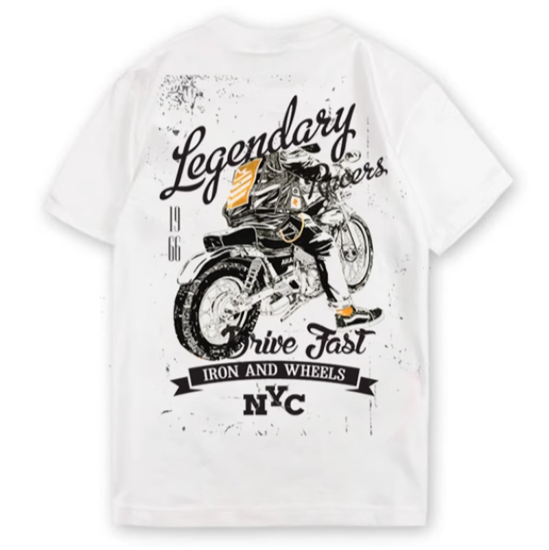 American Vintage Retro Biker Tee V0573
