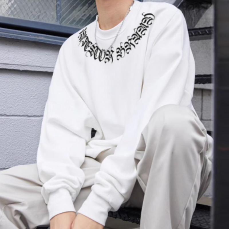 American logo print long T-shirt V0500