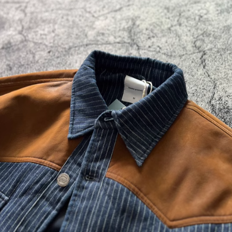 American Retro PU Shoulder Jacket V0527