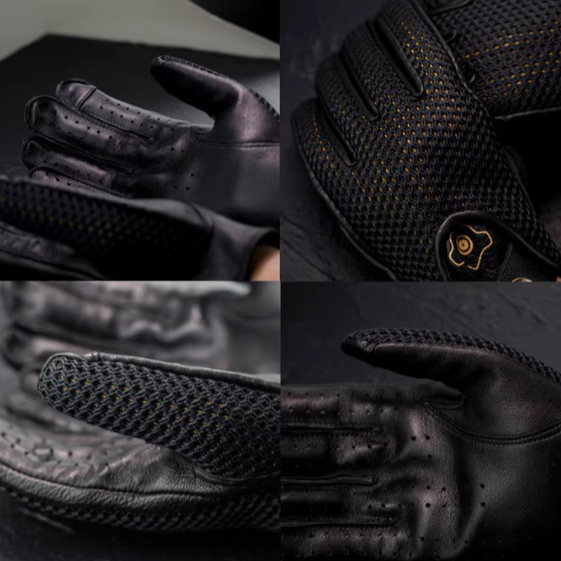 Leather Mesh Riding Gloves V0562