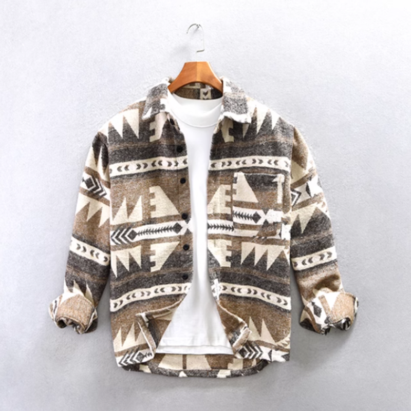 Heavyweight Ortega pattern shirt V0145