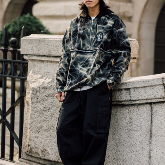 Vintage Hooded Pullover Jacket V0808