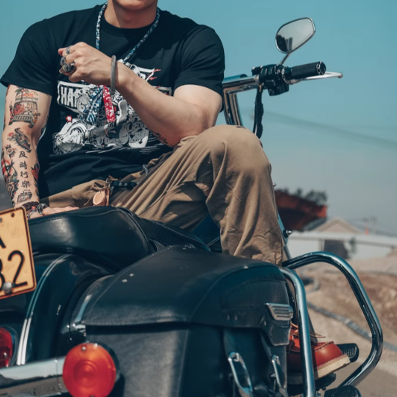 American Bike Print T-Shirt V0001