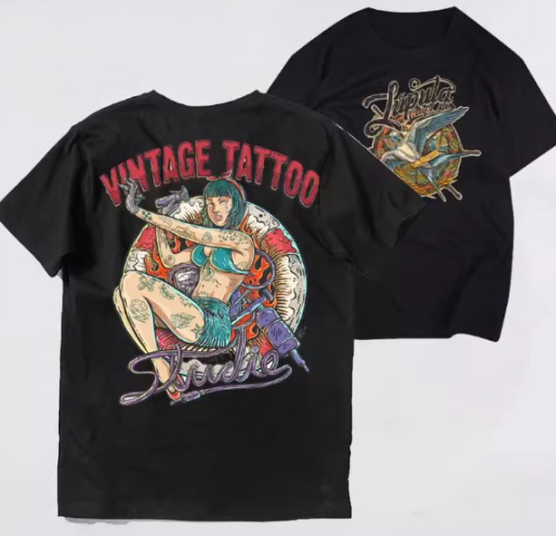 Street Swimwear Tattoo Print Tee V0007