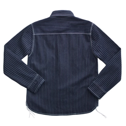 Heavyweight vintage denim striped shirt V0162