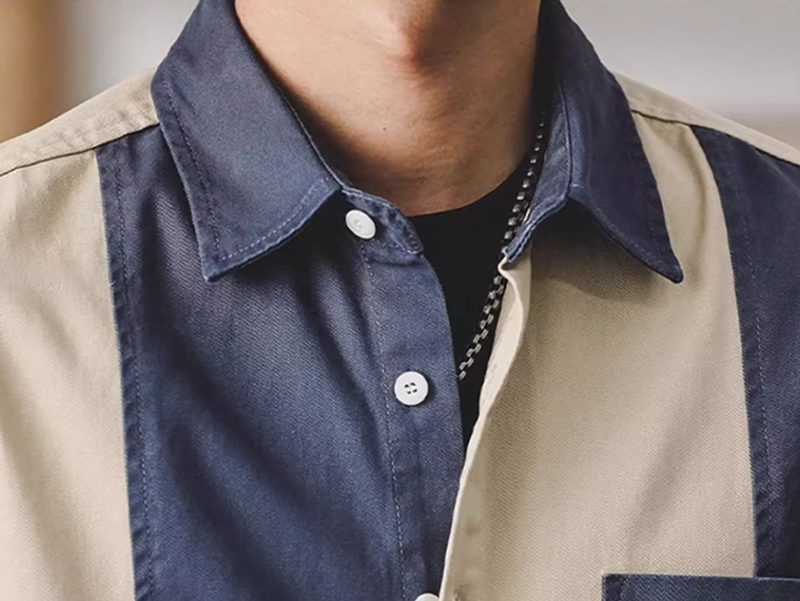 Contrast color casual shirt V0052
