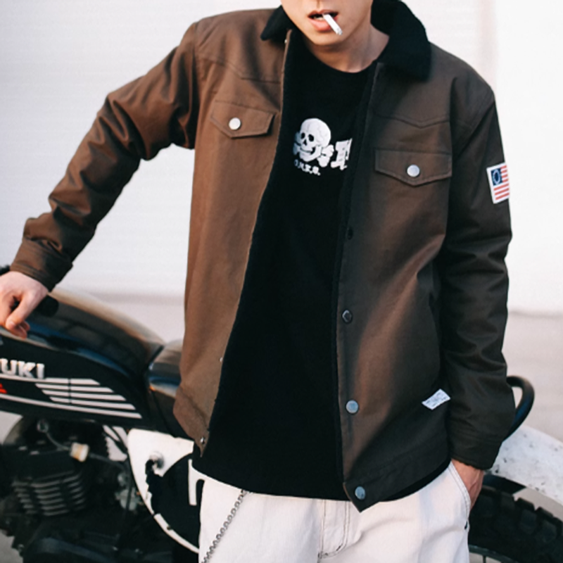 American Retro Lapel Boa Jacket V0312