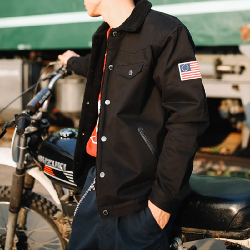 American Retro Lapel Boa Jacket V0312
