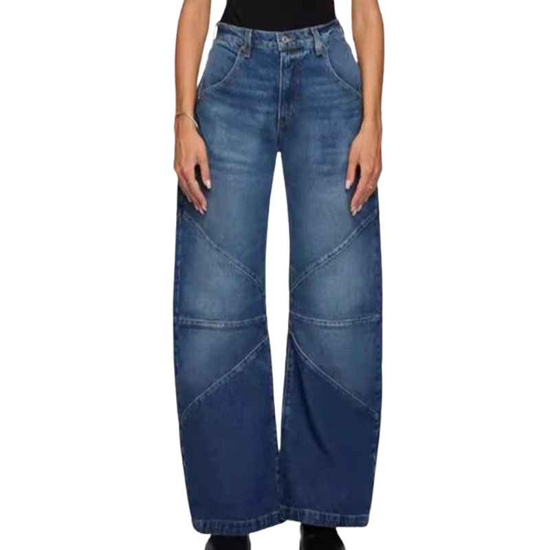 Patchwork wide leg jeans V0802