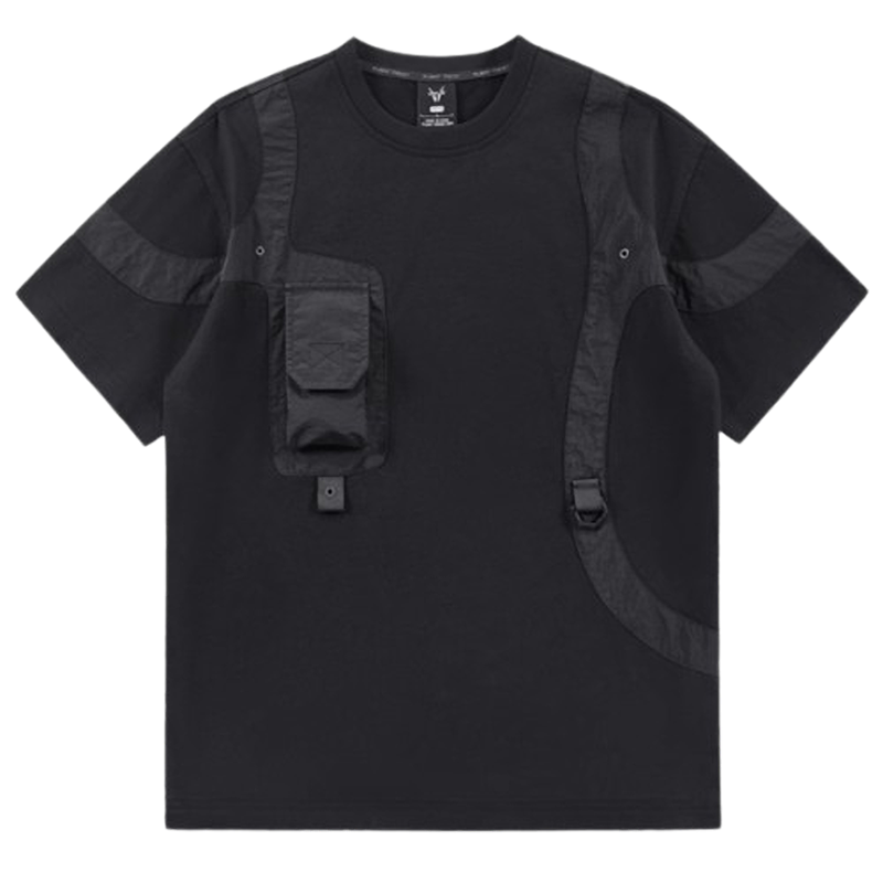 Contrast color multi-pocket T-shirt V0505