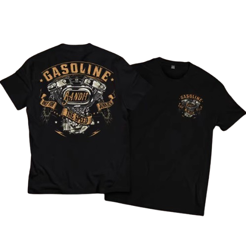 Bike engine logo print T-shirt V0507