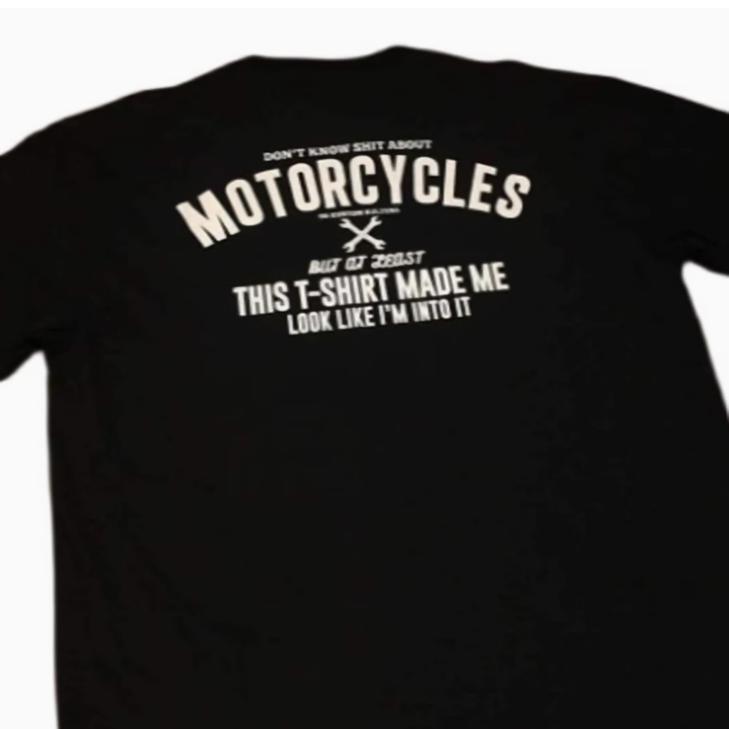 Motorcycle back logo loose T-shirt V0487