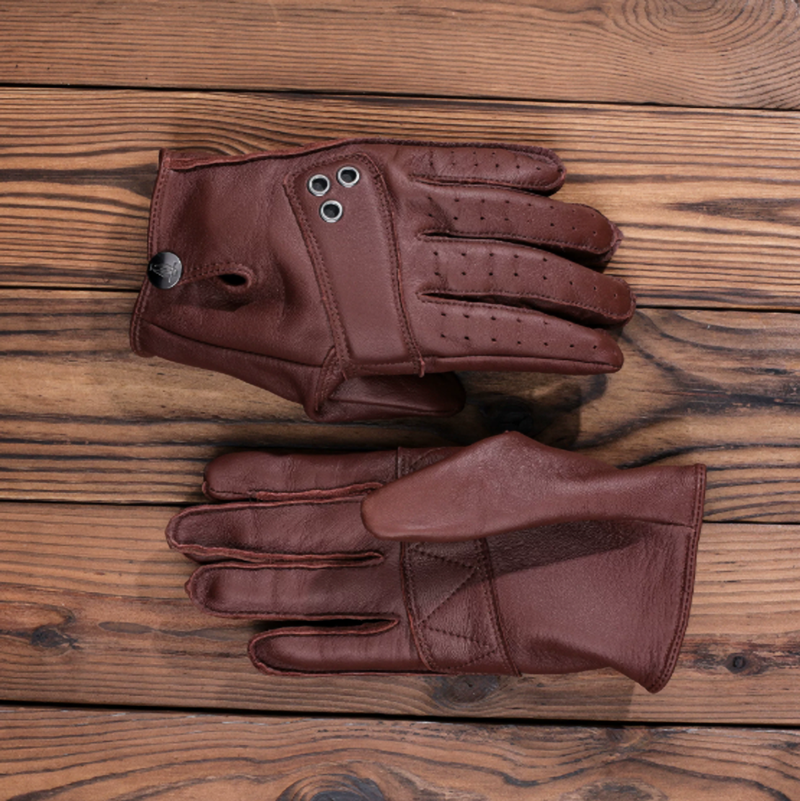 Retro Leather Motorcycle Gloves V0867