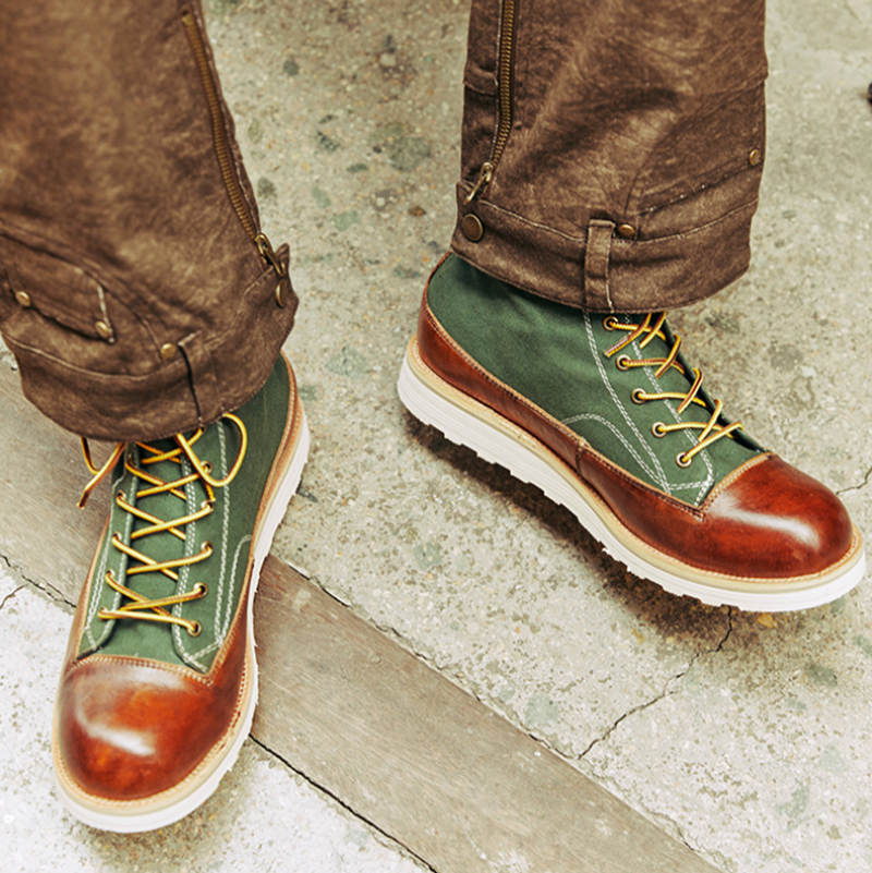Retro Leather Biker Boots V0803