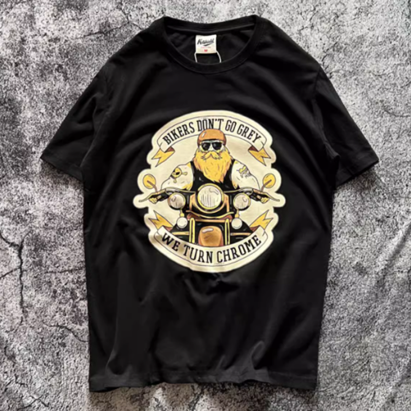 American biker motif T-shirt V0528