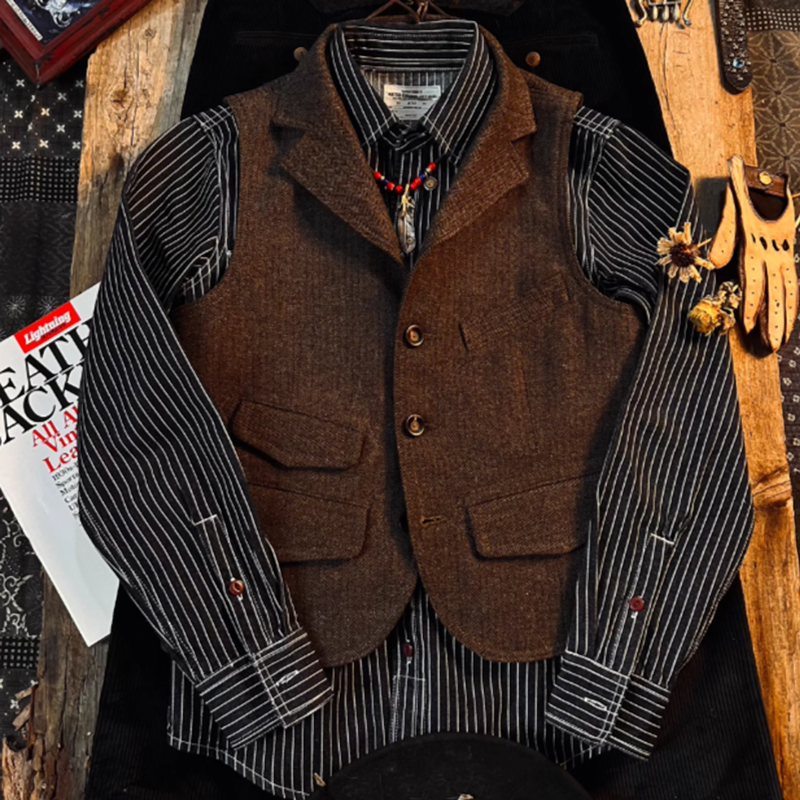 Herringbone retro vest V0454