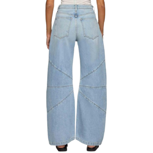 Patchwork wide leg jeans V0802