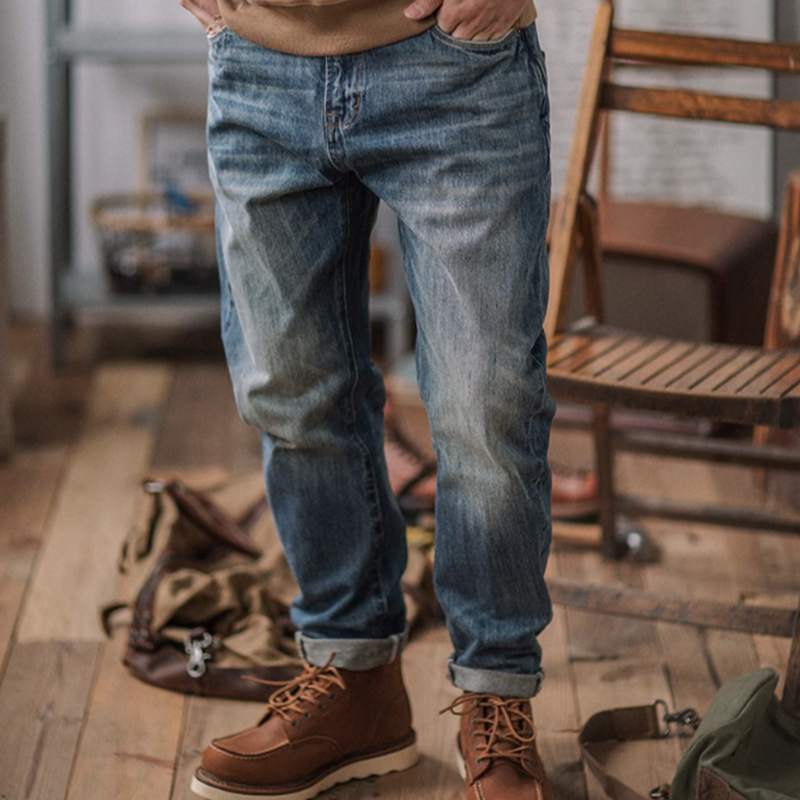 American retro washed denim V0483