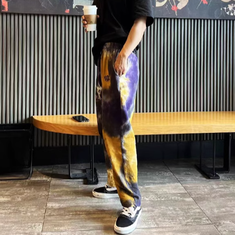Street tie-dye loose pants V0470