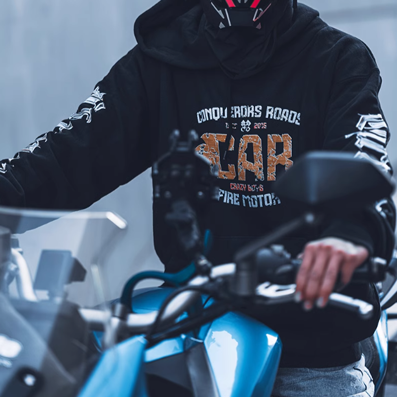 Bike parts back print sweatshirt V0065