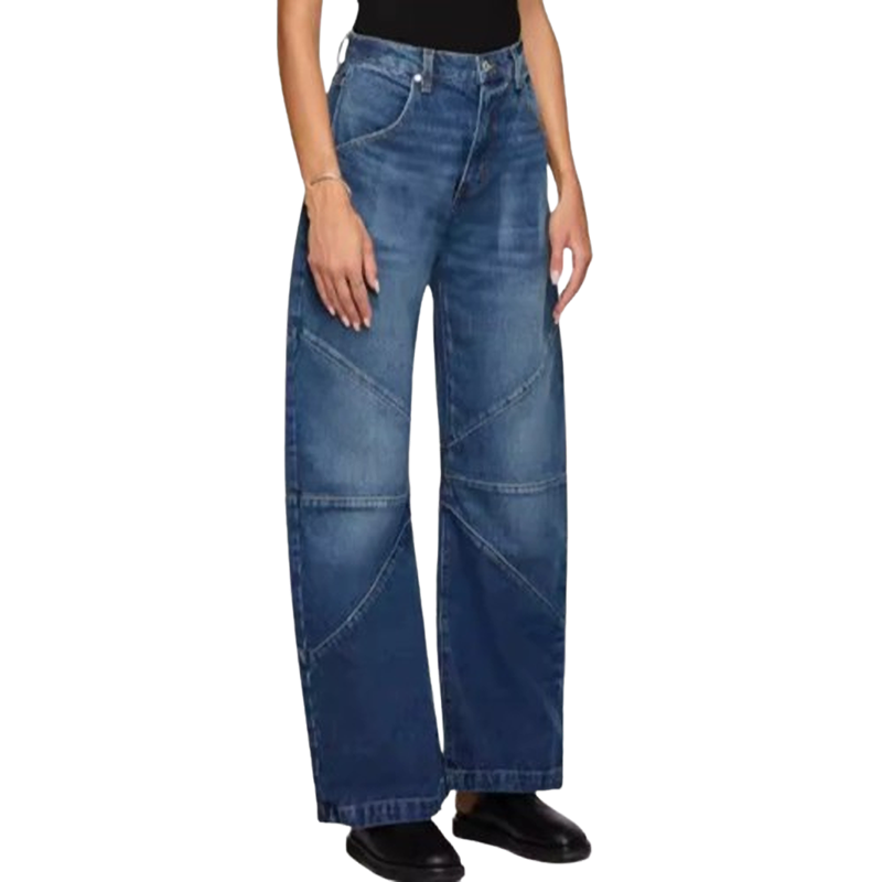 Patchwork wide leg jeans V0802