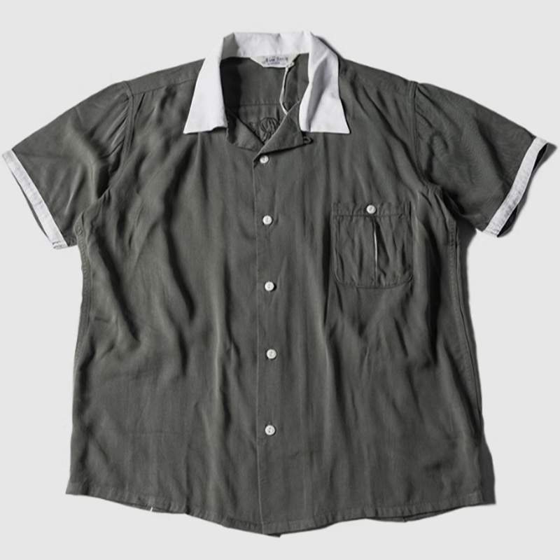 Cuban collar bowling shirt V0494