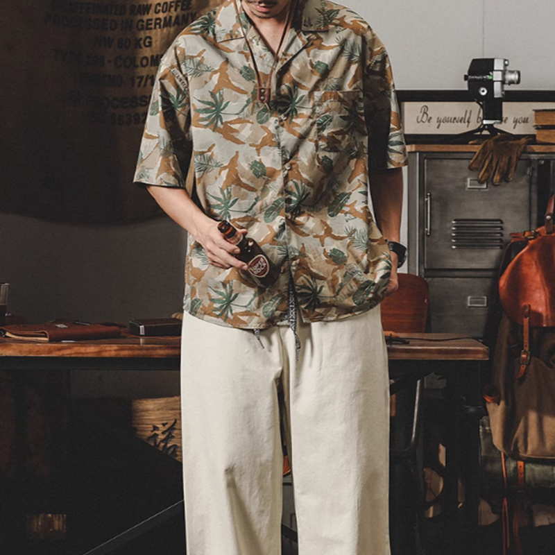 Cuban collar aloha shirt V0047