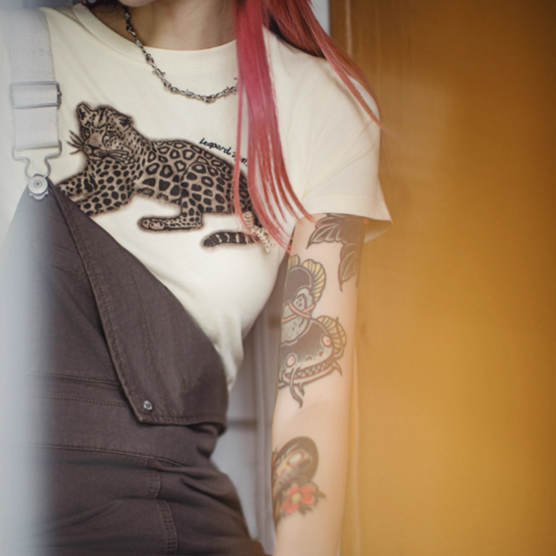 Vintage Animal motif Summer Tee V0634