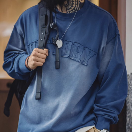 American retro washed long T-shirt V0509