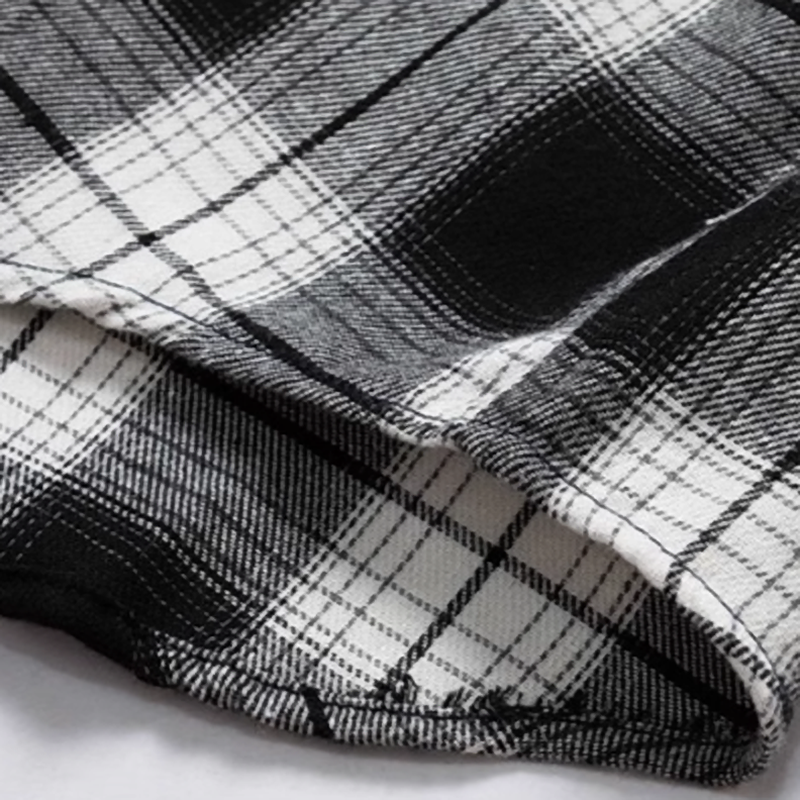 Retro Plaid Long-Sleeve Unisex Shirt V0545