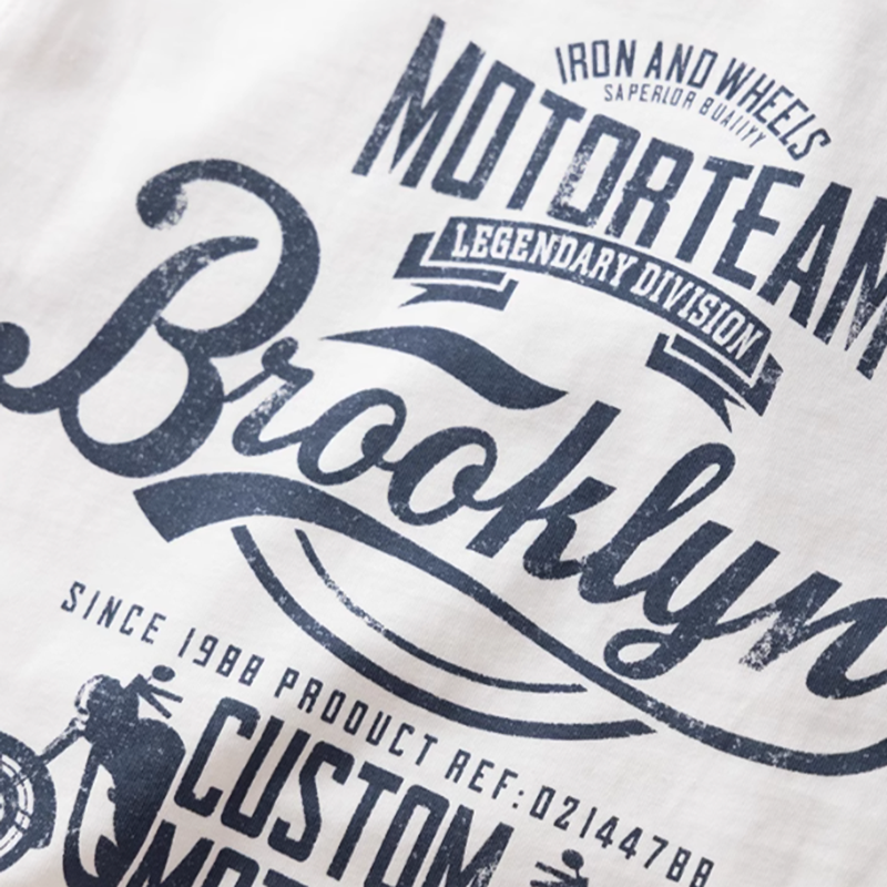 Heavyweight bike print long sleeve T-shirt V0168