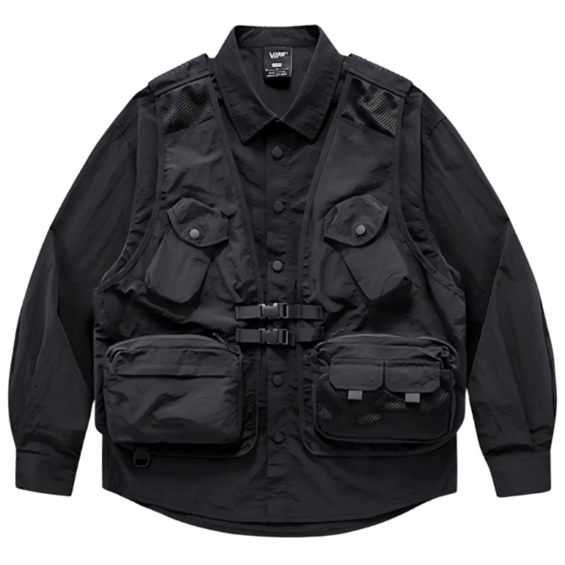 Fake Layered Multi-Pocket Shirt V0212