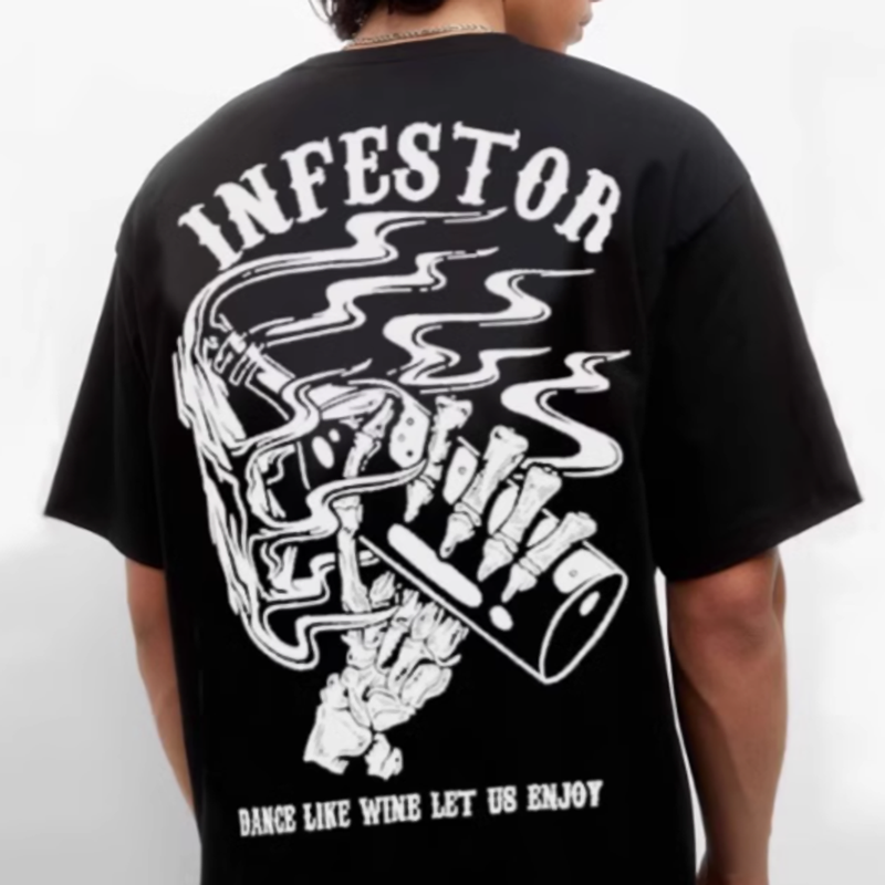Crazy Fire Drink Print T-Shirt V0499