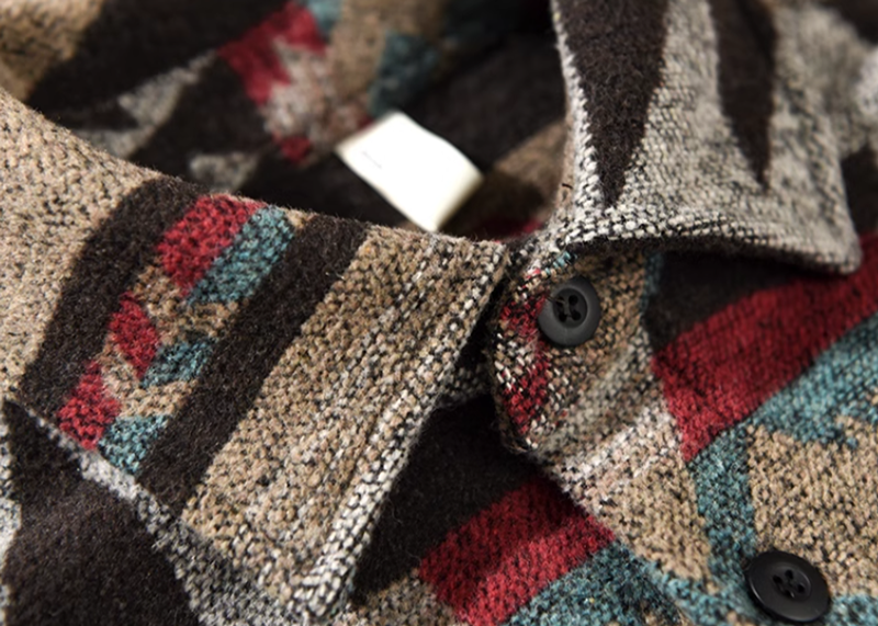 Heavyweight Ortega pattern shirt V0145