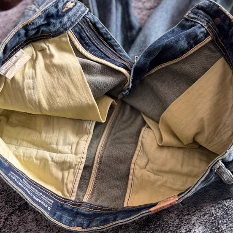 Stonewashed jogger denim pants V0523