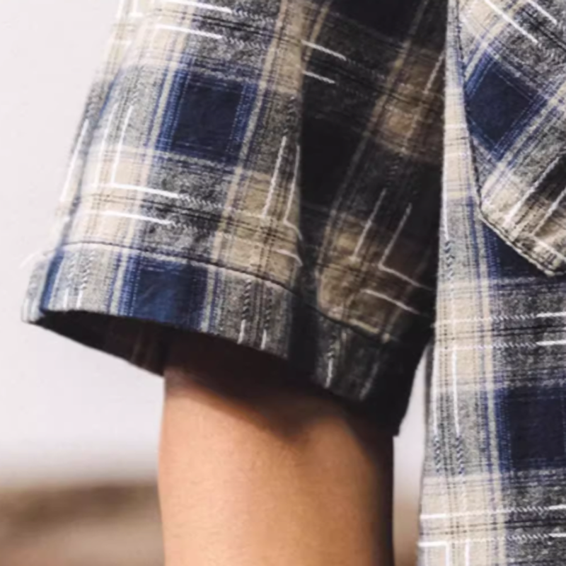American retro plaid work shirt V0691