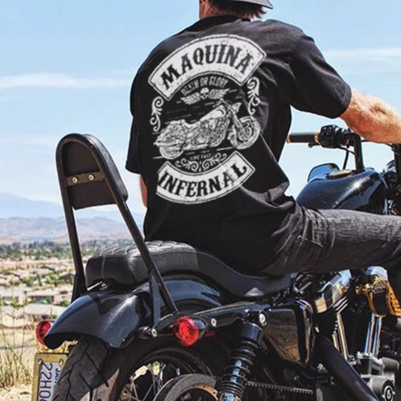 American Bike Print T-Shirt V0001