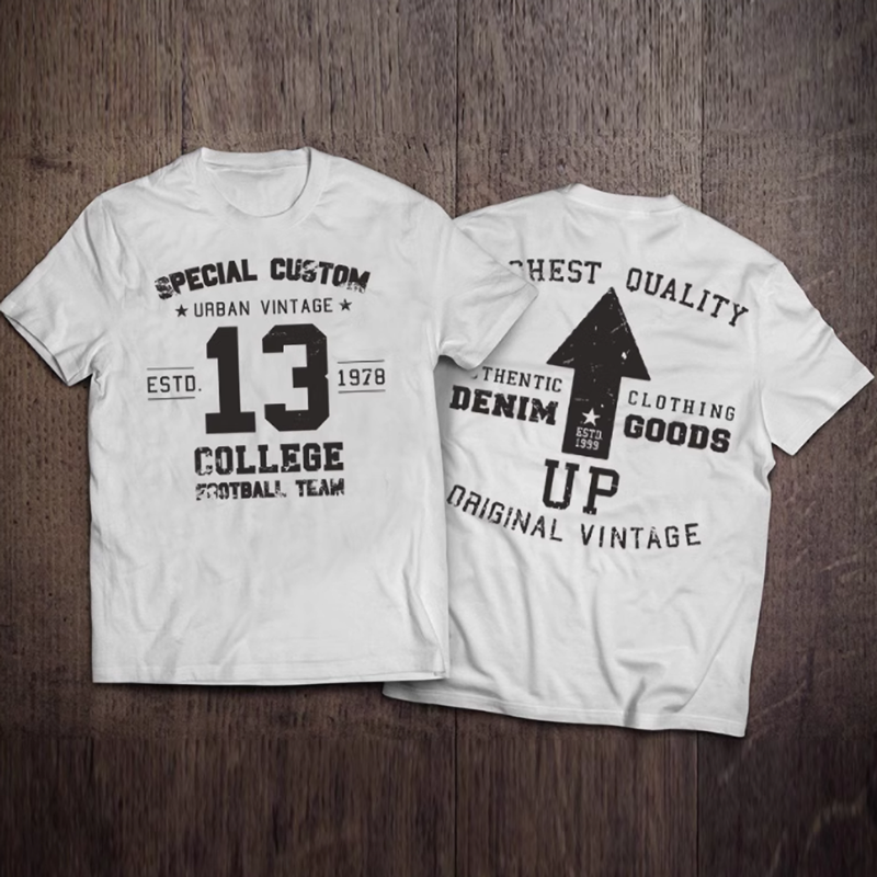 American retro print T-shirt V0013