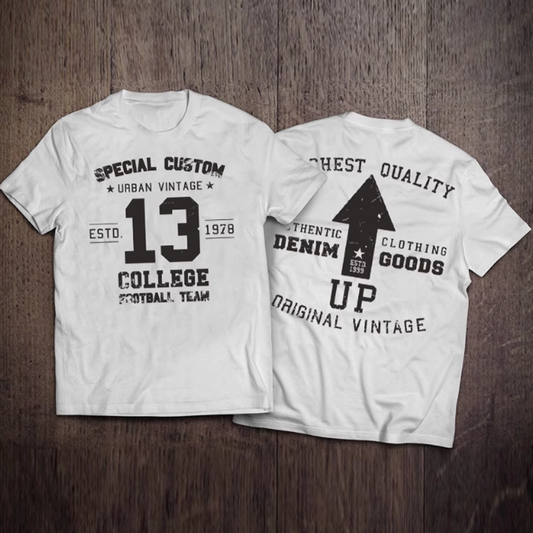 American retro print T-shirt V0013