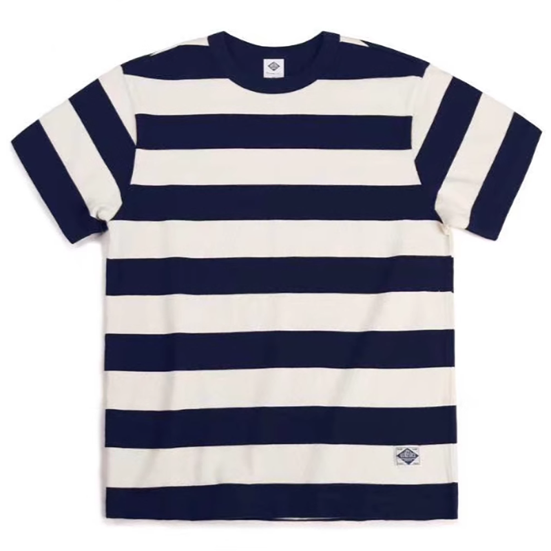 Round neck striped T-shirt V0493