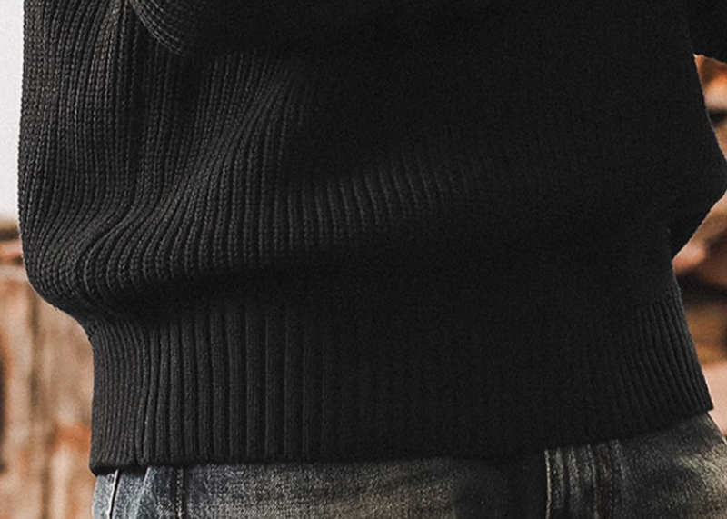 Henley neck ribbed knit V0227