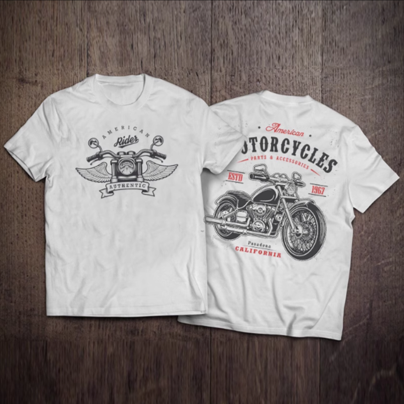 American Retro Biker T-shirt V0570